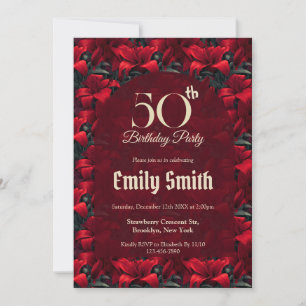 Chic Lilies Themed Mom’S Birthday Invitation