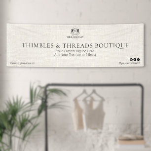 Chic Linen Elegant Business Logo Event Marketing  Banner