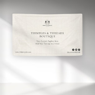 Chic Linen Simple Business Logo Event Marketing  Banner