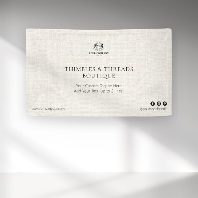 Chic Linen Simple Business Logo Event Marketing  Banner (Creator Uploaded)