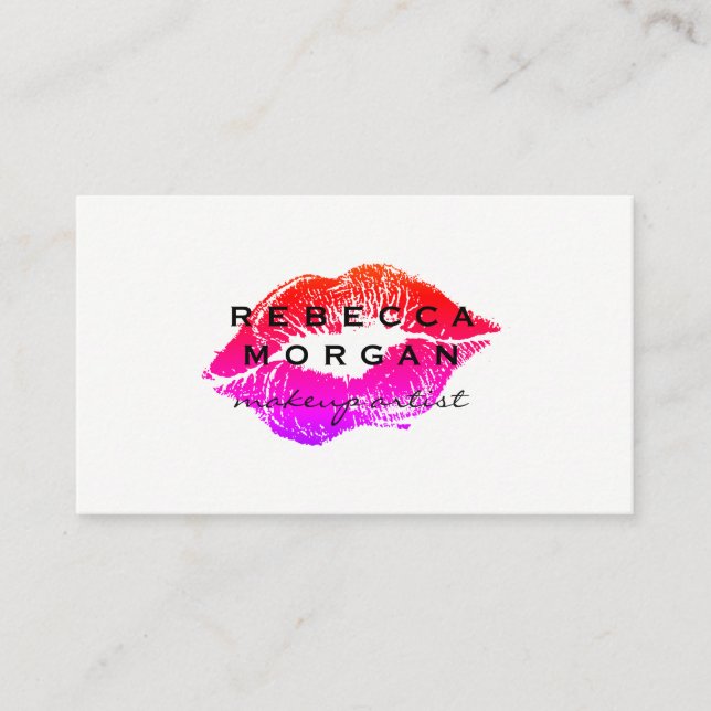 Chic Lipstick Kiss Business Card (Front)