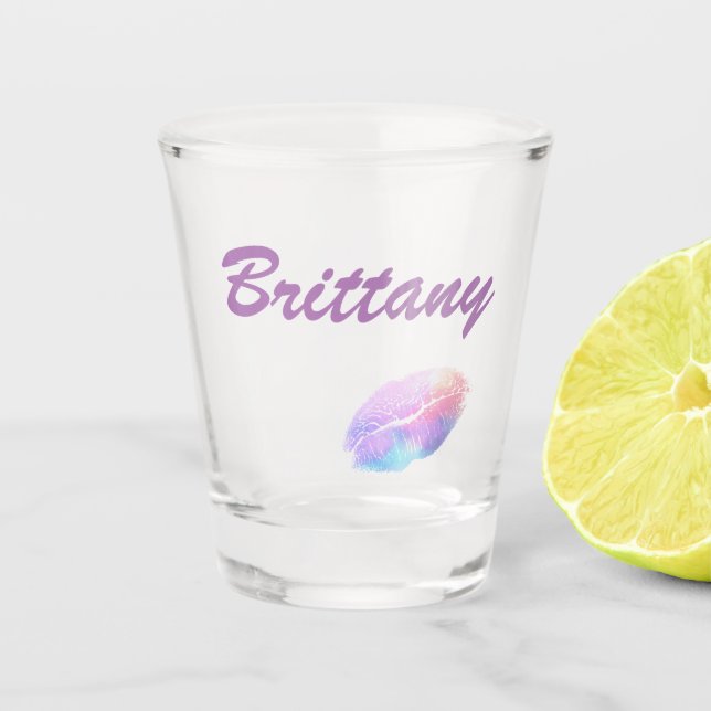 Chic Lipstick Print Shot Glass (Front)
