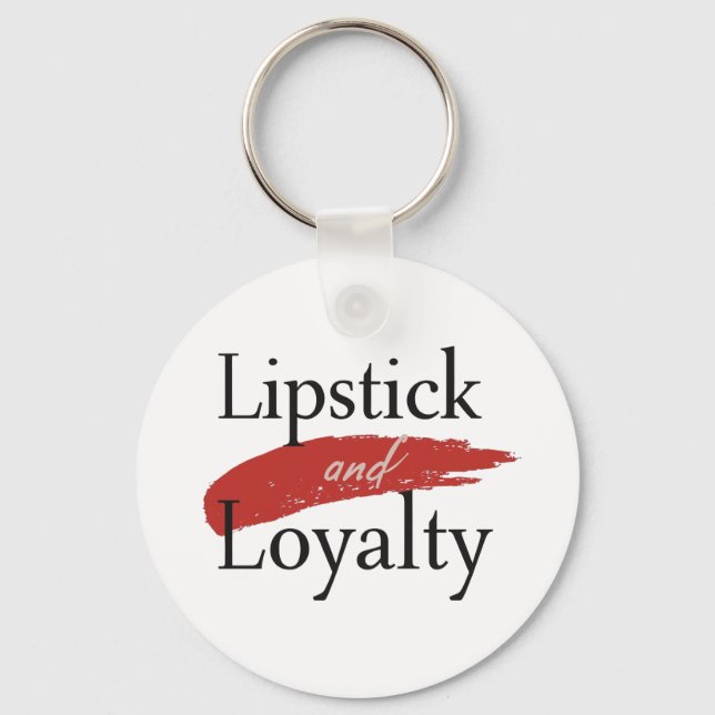 Chic Lipstick Smear and Loyalty Key Ring (Front)