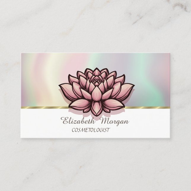 Chic Lotus Colourful Business Card (Front)