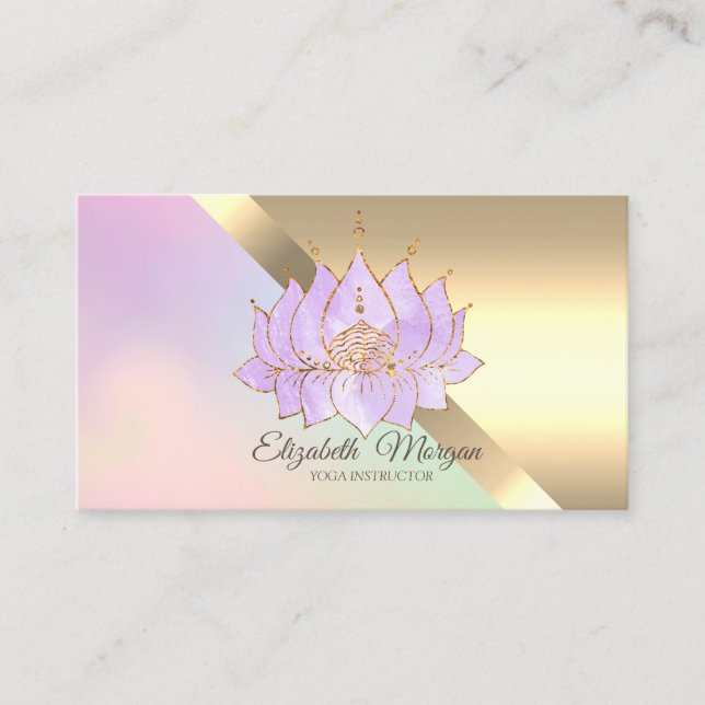 Chic Lotus Flower Yoga Instructor Business Card (Front)