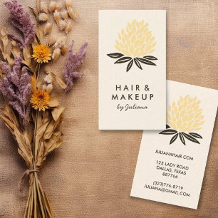 Chic Lotus Flowers Minimalist Natural Cream Business Card