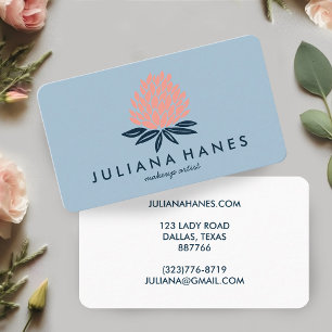 Chic Lotus Flowers Pink Blue Business Card