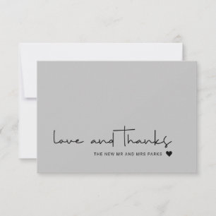 Chic Love and Thanks Casual Script Grey Thank You