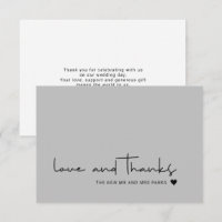 Chic Love and Thanks Casual Script Grey Thank You