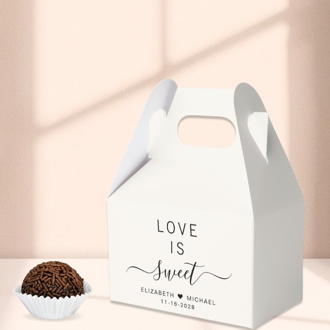 Chic Love Is Sweet Cream Wedding Favour Box (Creator Uploaded)