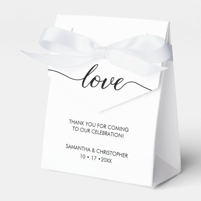 Chic Love Script Custom Engagement Party  Favour Box (Front Side)