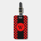 CHIC LUGGAGE/BAG TAG_01 RED DOTS/BLACK STRIPE
