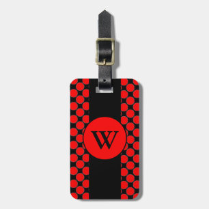 CHIC LUGGAGE/BAG TAG_01 RED DOTS/BLACK STRIPE LUGGAGE TAG