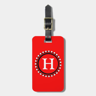 CHIC LUGGAGE/BAG TAG_01 RED WITH WHITE BEADS LUGGAGE TAG