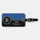 CHIC LUGGAGE/BAG TAG_MODERN "Mr" BLUE/BLACK