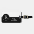 CHIC LUGGAGE/BAG TAG_MODERN "Mr" WHITE/BLACK