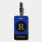 CHIC LUGGAGE TAG_BLACK/BLUE/WHITE INITIAL/NAME