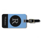 CHIC LUGGAGE TAG_BLACK/BLUE/WHITE INITIAL/NAME