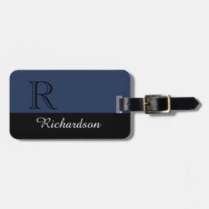 CHIC LUGGAGE TAG_BLACK/NAVY/WHITE INITIAL/NAME TAG