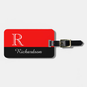 CHIC LUGGAGE TAG_BLACK/RED/WHITE INITIAL/NAME TAG