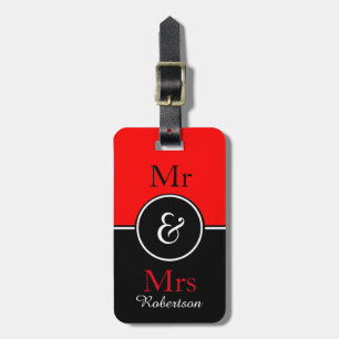 CHIC LUGGAGE TAG_MODERN "Mr & Mrs" RED/BLACK Tag