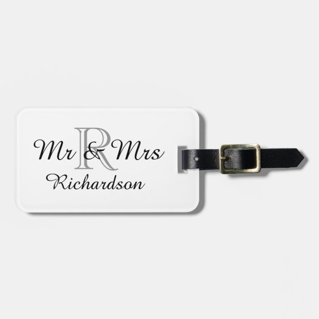 CHIC LUGGAGE TAG_MR & MRS_BLACK/WHITE TAG (Front Horizontal)
