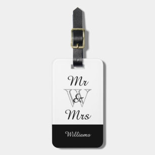 CHIC LUGGAGE TAG_"Mr & Mrs" BLACK/WHITE Tag