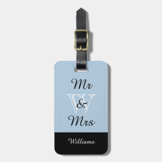 CHIC LUGGAGE TAG_"Mr & Mrs" IN BLUE/BLACK/WHITE Tag
