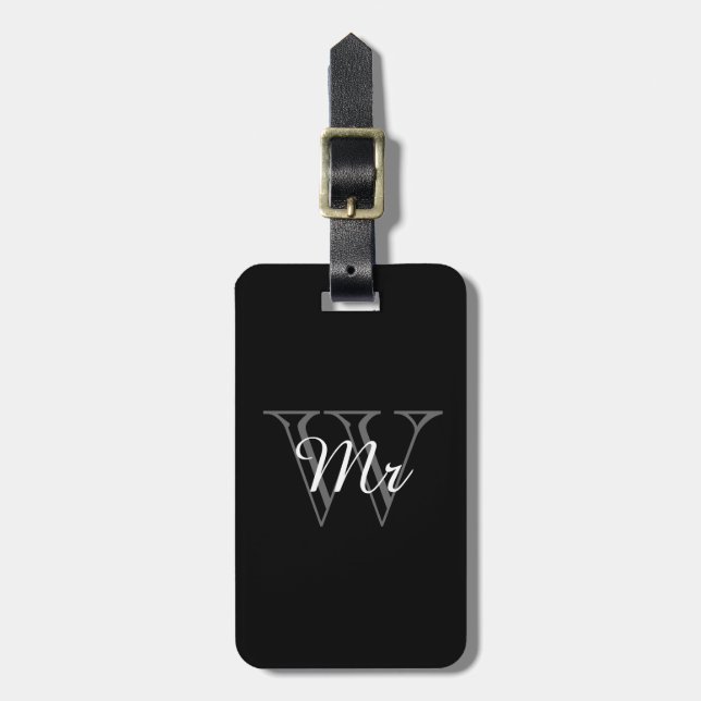 CHIC LUGGAGE TAG_"Mr" ON MONOGRAM Tag (Front Vertical)