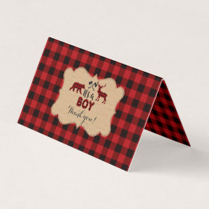 Chic Lumberjack Red Buffalo Baby Shower Thank you