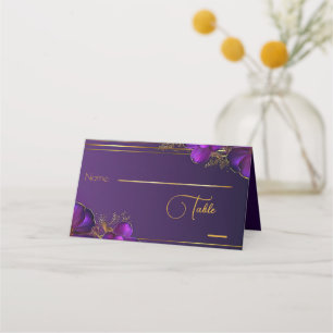 Chic Luminous Violets Purple Customisable Place  Card