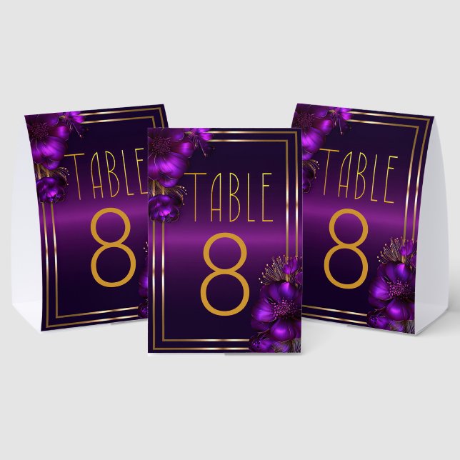 Chic Luminous Violets Purple Wedding Table Number  (Insitu(Multi))