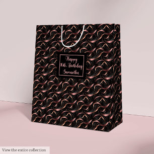 Chic Luxury Gift Bag Rose Gold Glitter and Black