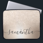 Chic luxury gold glitter ombre metallic monogram laptop sleeve<br><div class="desc">Chic luxury gold glitter ombre metallic monogram</div>