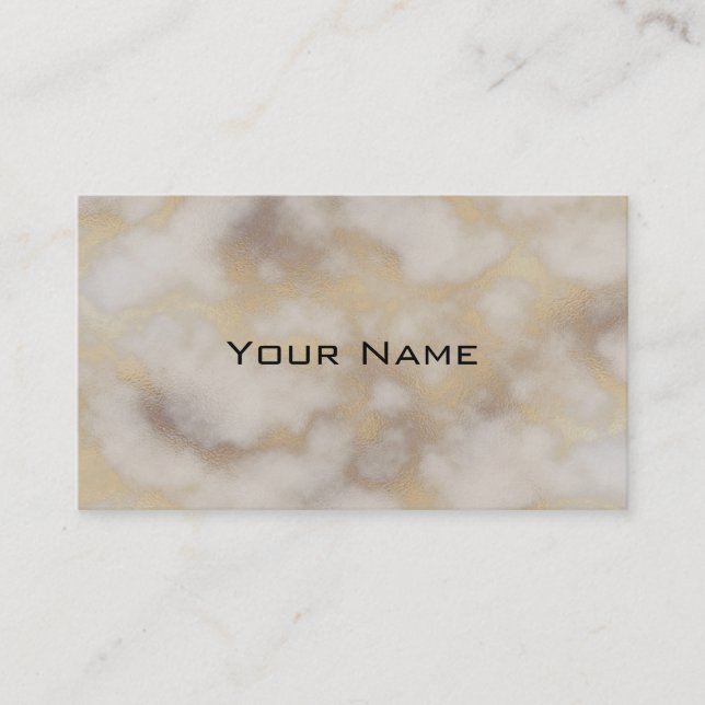 Chic Luxury Grey & Gold Marble Pattern Background Business Card (Front)