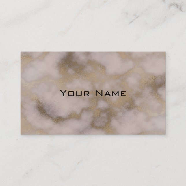 Chic Luxury Grey & Gold Marble Pattern Background Business Card (Front)