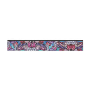 Chic luxury jewellery bright colourful pattern wraparound address label