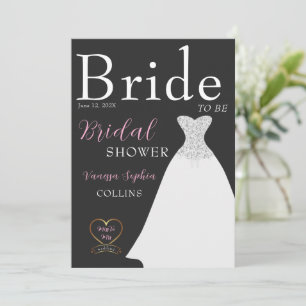 Chic Magazine Cover Bridal Shower Invitation