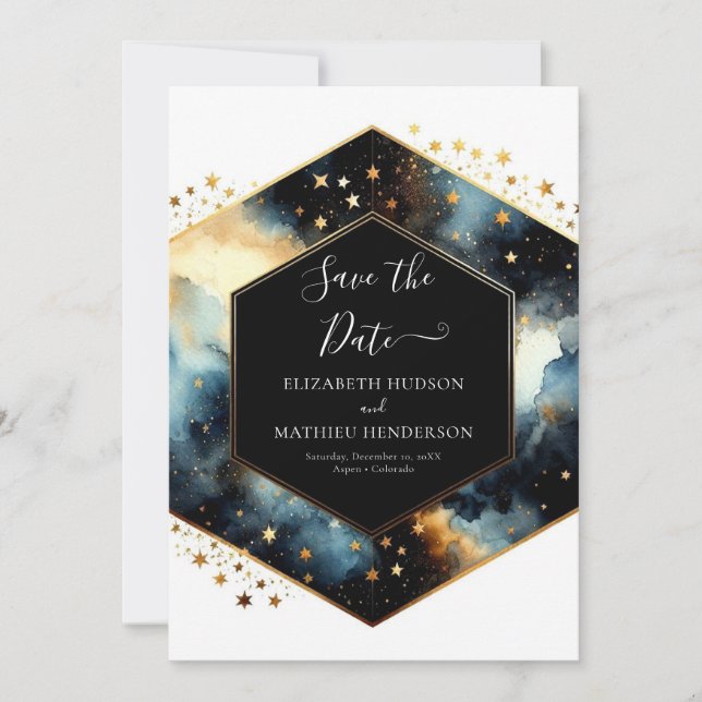 Chic Magical Celestial Wedding Save The Date (Front)