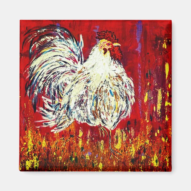 Chic Magnet Rooster Chicken Magnet (Front)
