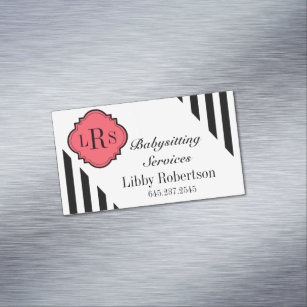 CHIC MAGNETIC BUSINESS CARD_BLACK/WHITE STRIPES 	Magnetic BUSINESS CARD