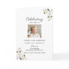 Chic Magnolia Floral Funeral Service Photo Program