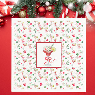 Chic Mahjong Christmas Grandmillennial Watercolor Napkin