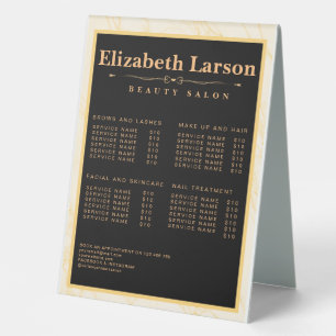 Chic Makeup Artist Hair Salon Table Tent Sign
