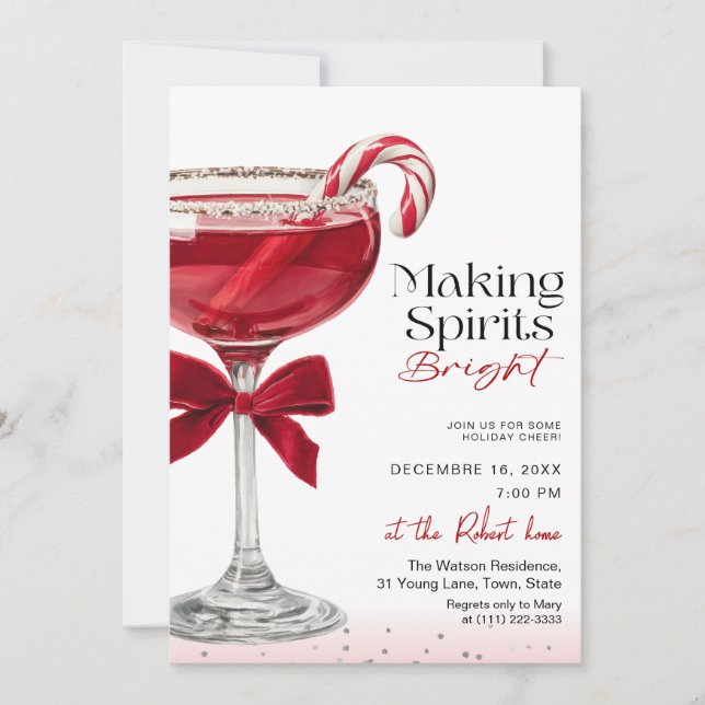 Chic Making Spirits Bright Holiday party Invitation (Front)