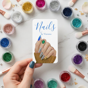 Chic Manicurist Stylish Nail Technician QR Code Business Card