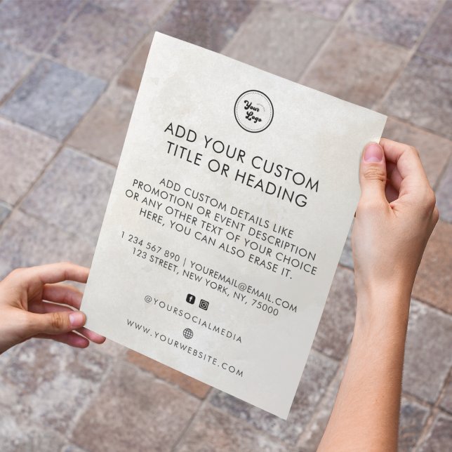 Chic Marble Custom Business Logo & Social Media Flyer (Creator Uploaded)