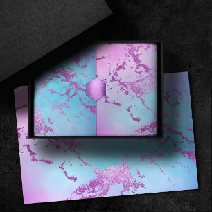 Chic Marble   Glitzy Glam Violet Purple Blue Ombre Tissue Paper