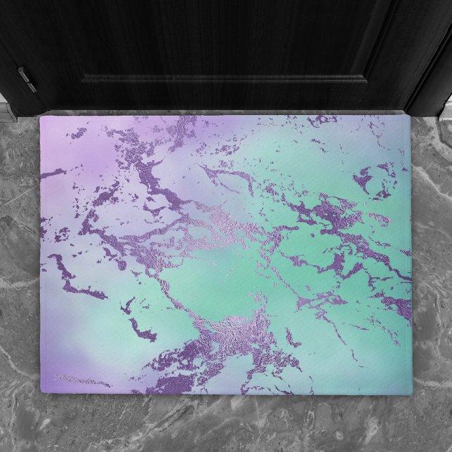 Chic Marble | Lavender Purple and Mint Green Doormat (Creator Uploaded)