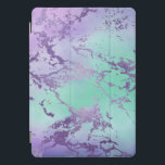 Chic Marble | Lavender Purple and Mint Green iPad Pro Cover<br><div class="desc">Trendy watercolor marble gradient in a vibrantly colourful turquoise blue, mint green, and lavender purple mermaid-inspired ombre palette. This feminine hand-painted gradient adds the perfect pop of colour. From the "Modern Watercolor Marbles" collection, this design features abstract fluid swirls creating a cool pattern accented by glitter veins to create texture....</div>